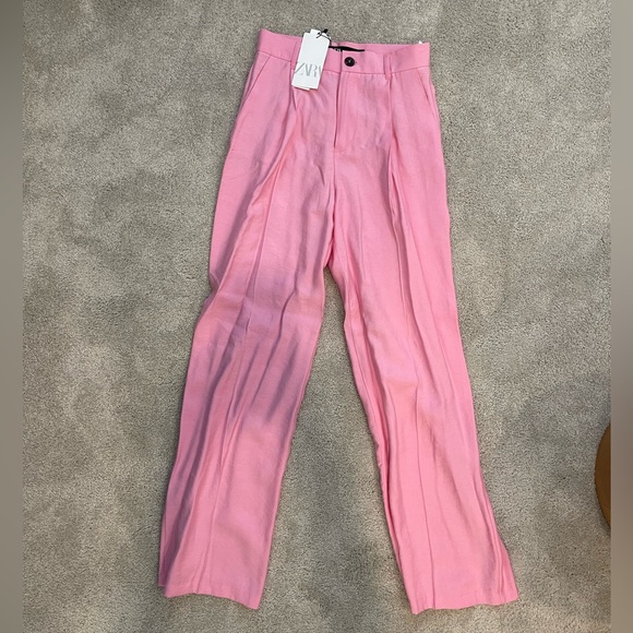 NWT! Sold out! Zara - full length pants, pastel pink, size S - Picture 4 of 7